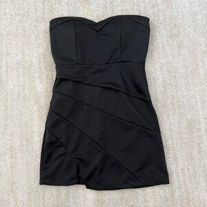 Summer Black Strapless Mini Dress S